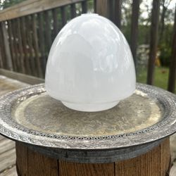 Vintage Milk Glass Ball Globe Shade Light Lamp 2 Holes 7” Beehive Shape