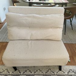 White Sherpa Sleeper Chair