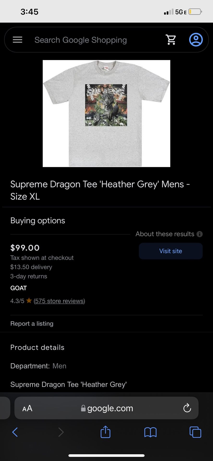 Supreme Dragon T-Shirt 