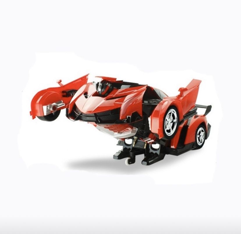 Boys Red Sports Car Lambo Transformer toy with remote control robot birthday hot wheels Christmas