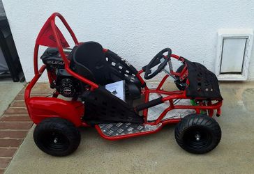 79cc 4-Stroke Gas Go Kart, 2.5HP Off Road GoKart EPA Approved with Steel Tubular Frame, Seat Belt, 13 inch All-Terrain Tires for Kids and Teens (Red)
