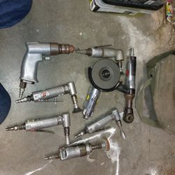 Eight pneumatic tools