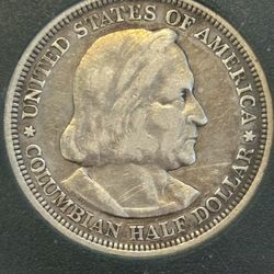 1893 Columbian Half Dollar Silver Coin 