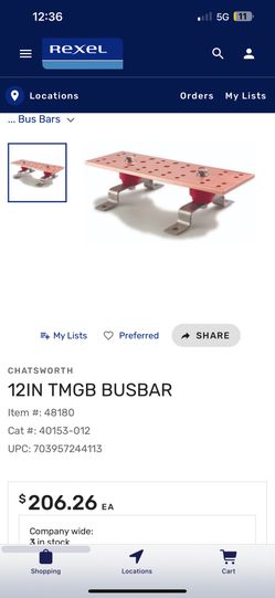 12IN TMGB BUSBAR