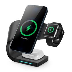 30W Qi Fast Wireless Charger Stand For iPhone 13 12 11 X 8 Samsung Apple Watch Airpods Pro 3 in 1 Wireless 