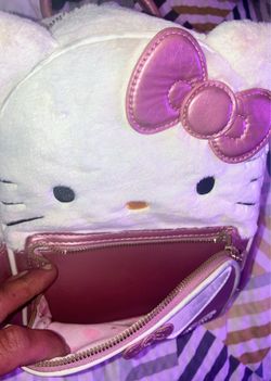 Hello Kitty rhinestone fuzzy mini backpack