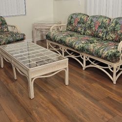 Vintage Ficks Reed Furniture Bamboo Living Room Set-4 Piece 