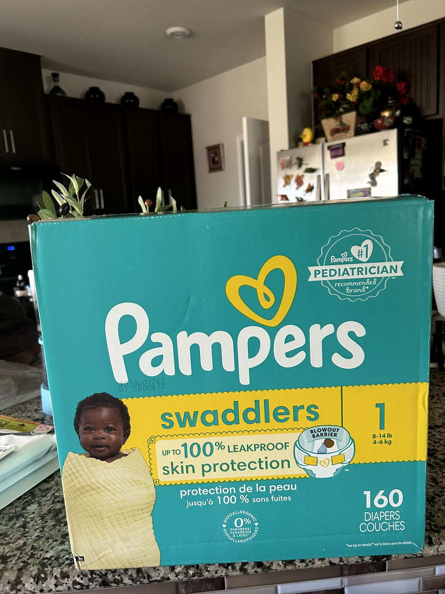 Pampers Swaddlers Diapers, Size 1, 160 Count