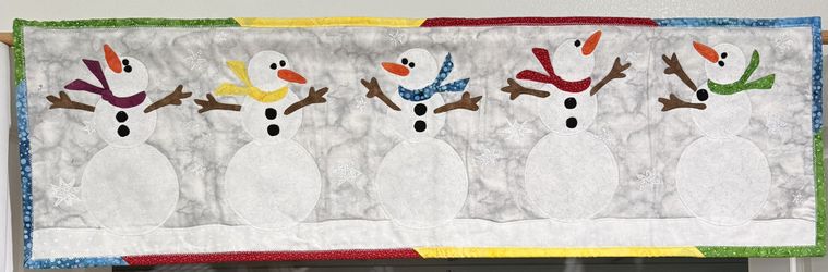 Handmade Quilted Wall Hanging / Table Runner – 44” x 13” – Seasonal Art Quilt