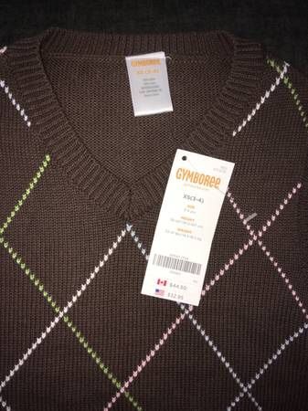 NWT XS (3/4) Gymboree Brown Argyle Sweater Vest