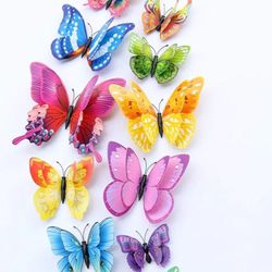 12 Butterfly Magnets Wall Decor Stickers 