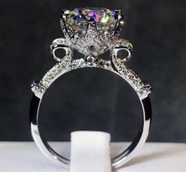 New 18 k white gold engagement ring wedding ring set wedding band