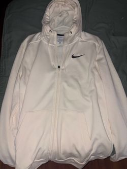 Nike cream full zip up with black Nike swoosh  Size M men