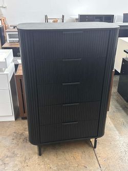 （New in box）Fluted Dresser for Bedroom, Tall Dresser with 5 Drawers, Chest Mid Century Modern Tall Dressers