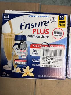 Ensure Plus Nutrition Shake, 8 OZ, 16 CT, Vanilla , 4 available