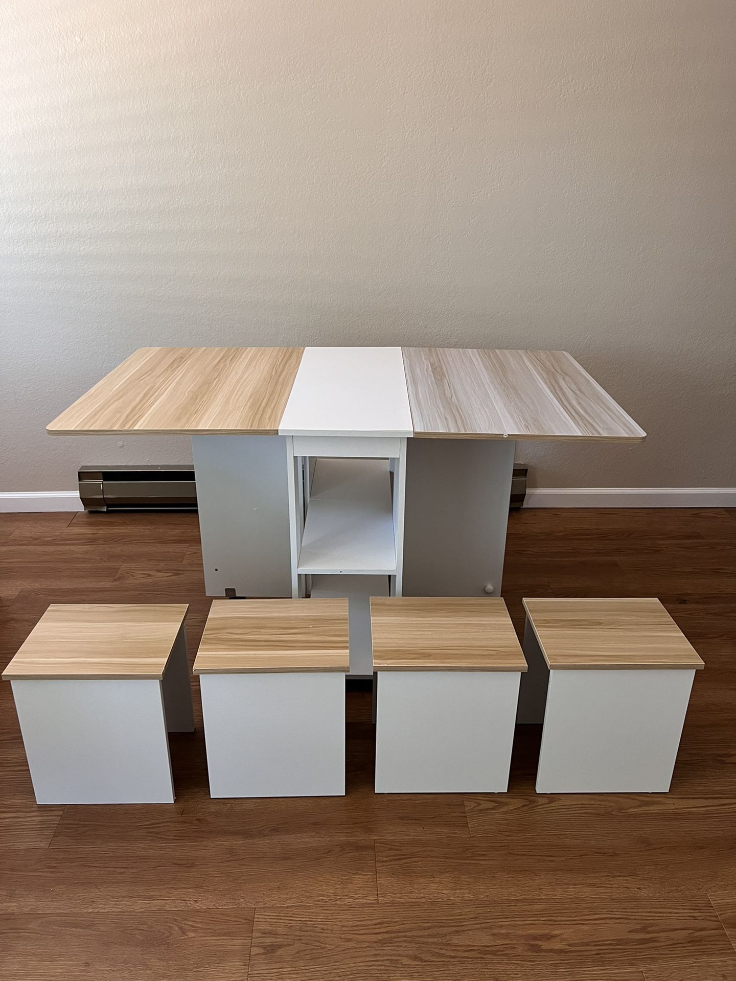 Dining Table with Stools - Foldable