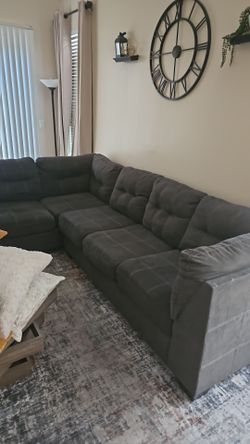 Sectional couch dark grey