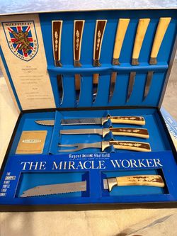 Vintage Regent Sheffield 10 Pc Presentation Knife Set Miracle Worker