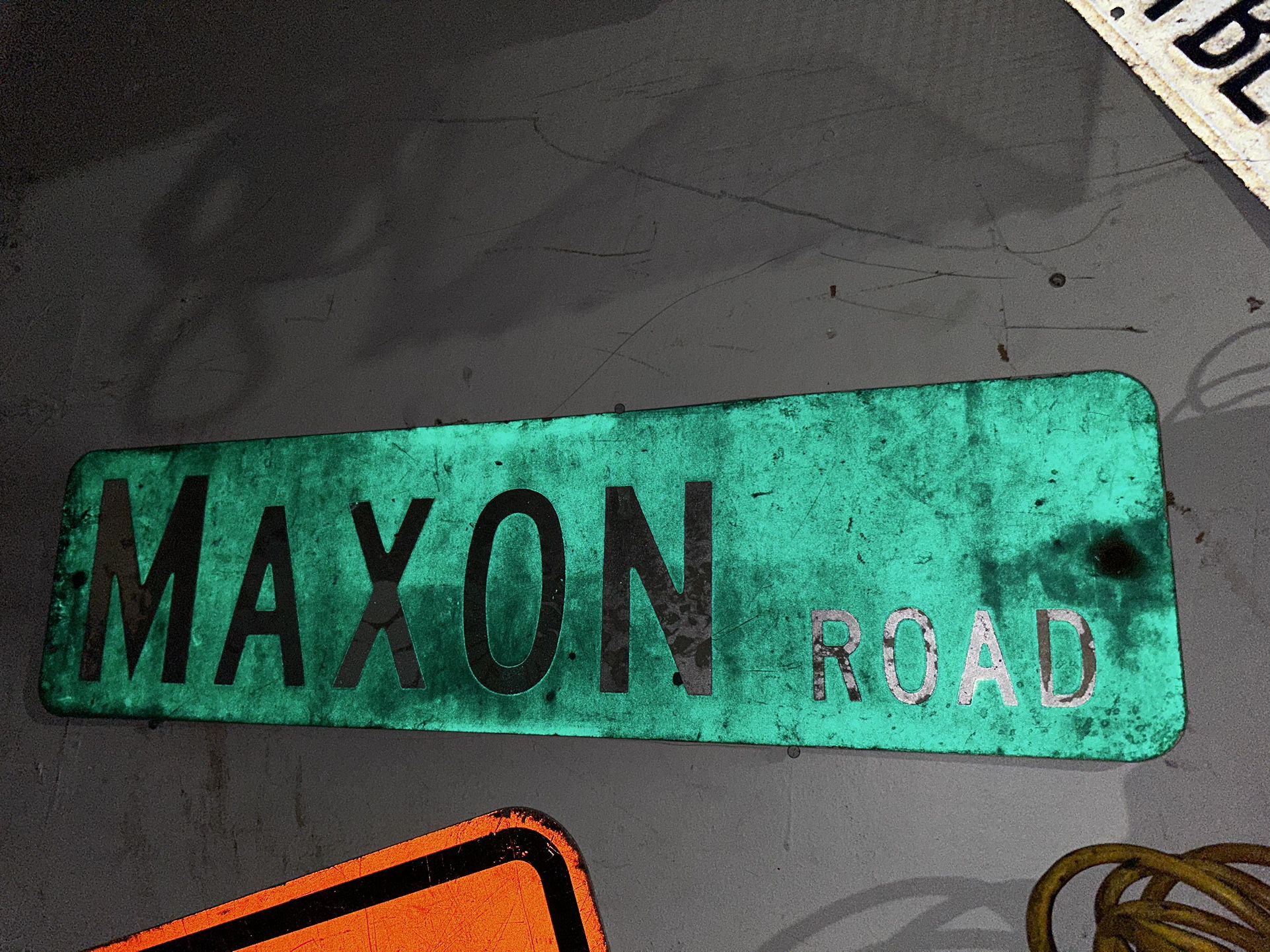 Vintage Macon Road Sign 