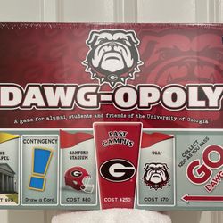 Brand New Sealed Dawg-Opoly Board Game University of Georgia SEC National Champs. Condition is brand new/factory sealed!  The "Dawg-Opoly" board game 