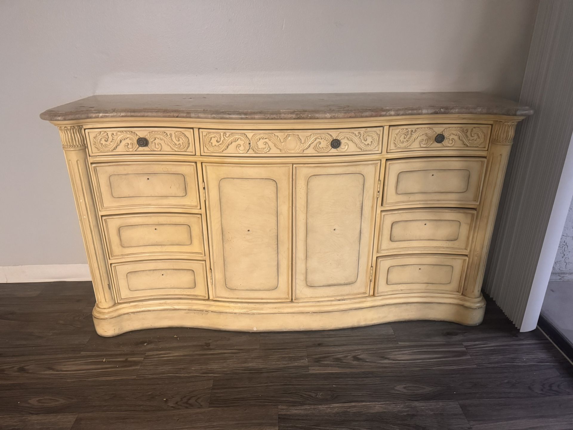 Large Hardwood Dresser With Marble Top MUST GO!!