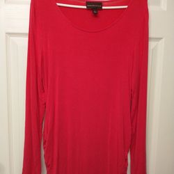 Dana Buchman (L) Rose Red Tunic Shirt 