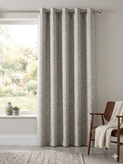 Sun Zero 100% Blackout Curtain Panels – Textured Striped Neutral Grey (50” x 84”)