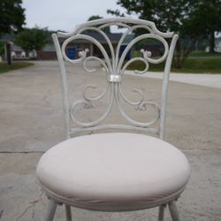 Upholstered Metal Vanity Chair
