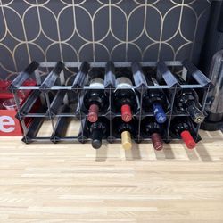 $20obo - 12 Bottle Wood And Metal Wine Rack - Great Condition