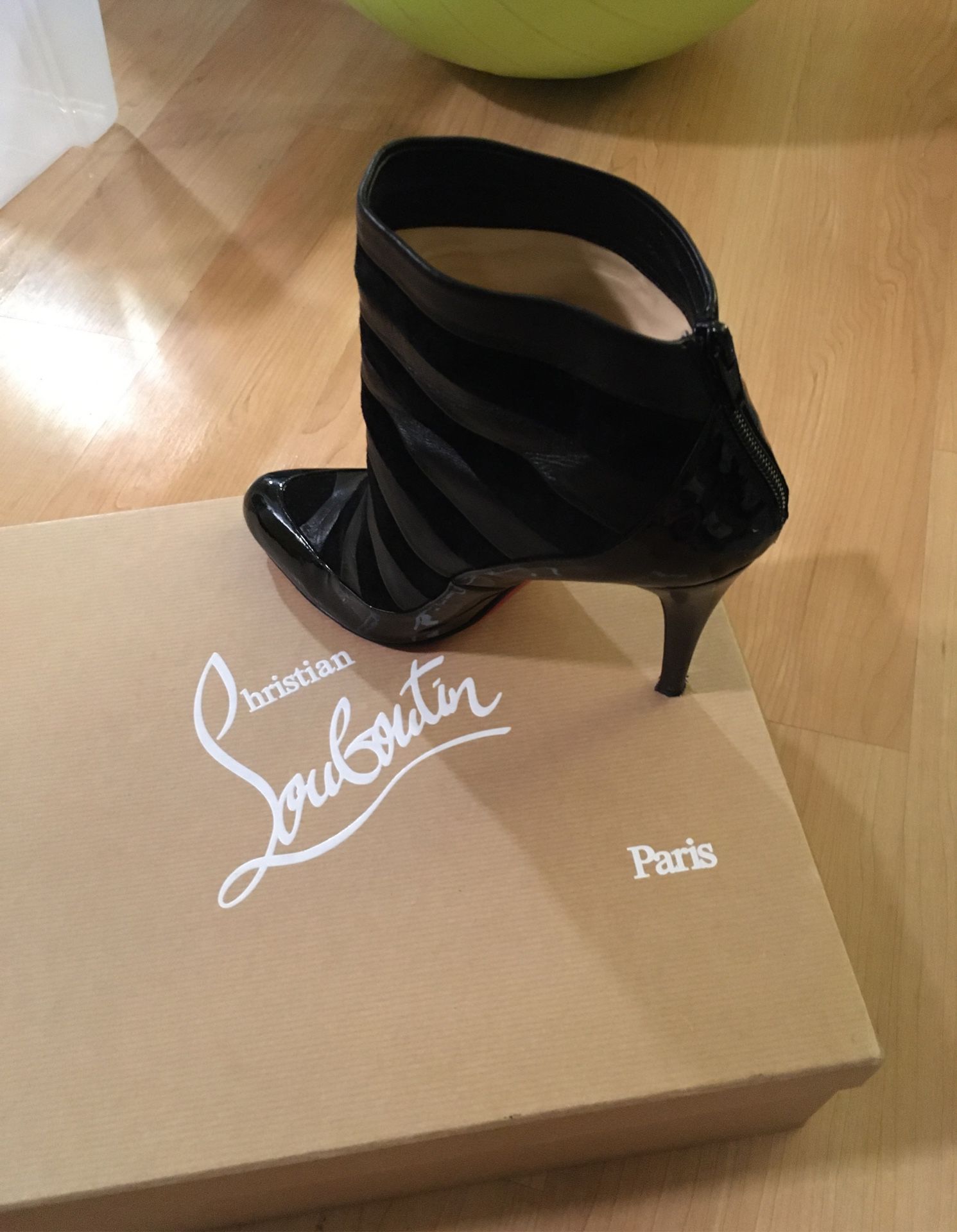 Louboutin Amor 100 Patent / Suede Bootie