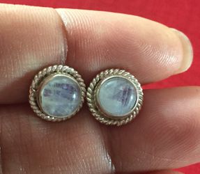 Handcrafted 925 stamped sterling silver earrings with moonstone