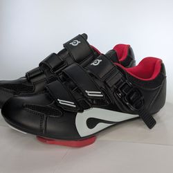 PELOTON US Women’s 7.5 CYCLING BIKE BICYCLE SHOES WITH CLEATS BLACK/WHITE