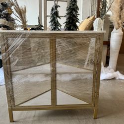 Corner Cabinet Table, 3 Tier Shelves w/ Protection Door 