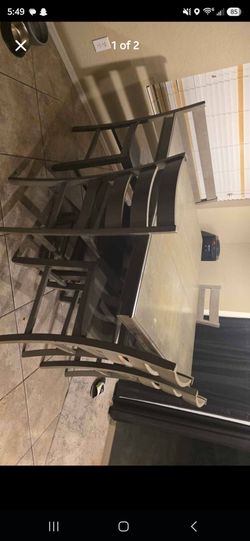 Gray Wood Counter Height Dining Table with Chairs