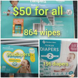 Diapers And Wipes Lot 