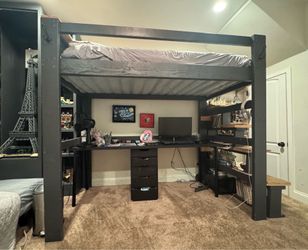 Custom loft bed with desk