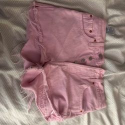 Pink Denim Cutoff Shorts with Tags
