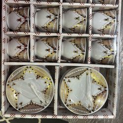 Turkish coffee cups with saucers