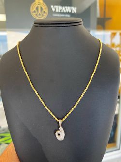 14k yellow gold solid rope chain 22inch