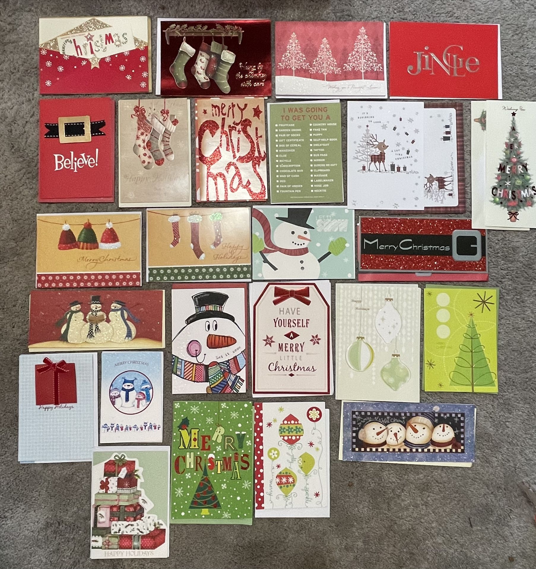 A Variety Of 25 wonderful quality Christmas Cards! , I took a bunch Of Different Boxes and made Up bundles! Info Under description