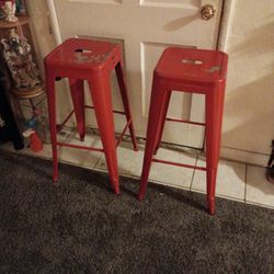 Old Metal Bar Stools 