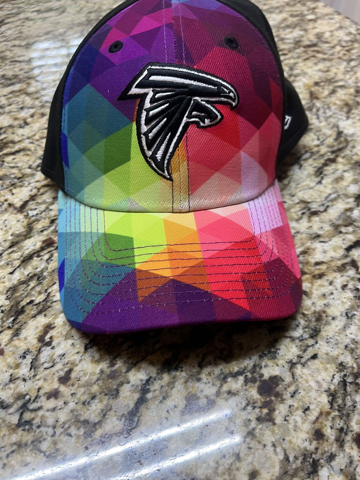 Atlanta Falcons New Era 39Thirty Intercept Cancer Hat