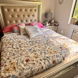 Queen Bed Frame, Dresser And Night Stand 