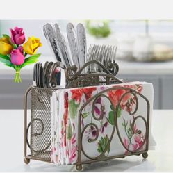 ORGANIZADOR DE UTENSILIOS Y SERVILLETAS DE PRINCESS HOUSE 🌼🌼🌼