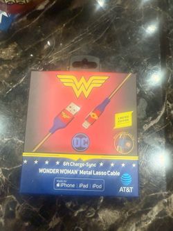 6ft Charge-Sync Wonder Woman Metal Lassco Cable limited edition