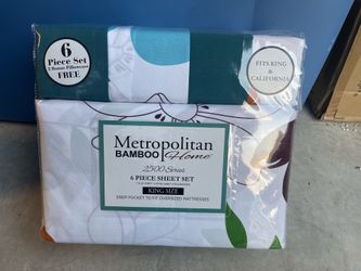 Luxury King Size Bamboo Sheet Set – 6 Piece Set – Ultra Soft & Deep Pocket (Brand New)