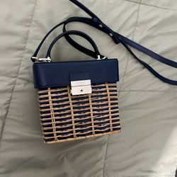 Kate Spade Voyage, Wicker Top Handle Crossbody Purse