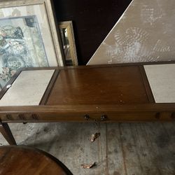 Marble top antique end table