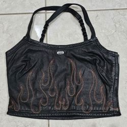 Harley Davidson Leather Halter Top