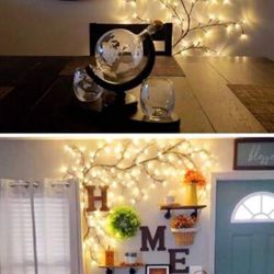 USB-Powered 96 LED Bendable Willow Vine Lights - 8 Modes, Perfect For & Indoor Decor, Easy Shape Adjustment, Christmas Decor